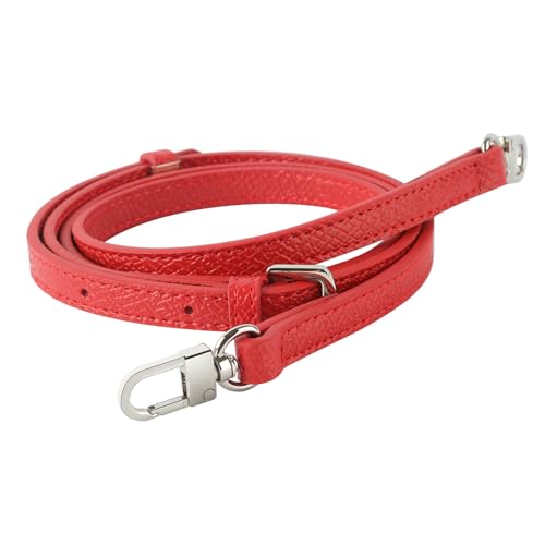 KOMHPS Purse Straps Replacement, Leather Handbag Crossbody Shoulder Strap Adjustable for Longchamp Bag Women(Red Sliver)4