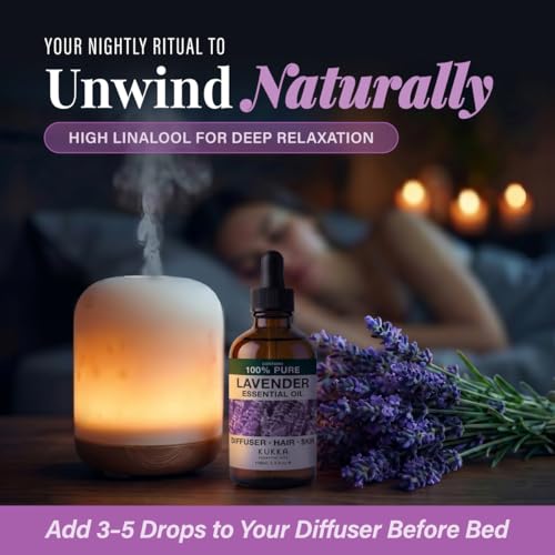 Image of 100% Pure Lavender Oil - 4 Fl Oz Lavender Essential Oil for Hair, Skin, Diffuser, Aromatherapy & DIY Soap Making Scent
