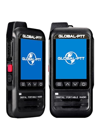 global-ptt P0 PoC Radio Unlimited Range, Lifetime Free PTT License with SIM Card IP67 Waterproof Float Rechargeable Walkie Talkie Nationwide Communication for Business, Marine & Outdoor (2, Black)