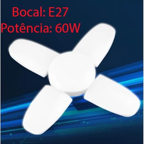 Lampada Led Dobrável 60w Pétala Bivolt Grande 35 cm