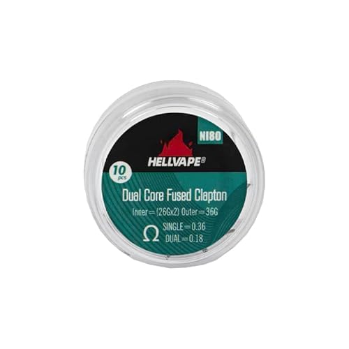 Hellvape Pack 10 Coils Dual Core Fused Clapton Ni80- E-Cigarette Sans Nicotine et sans Tabac