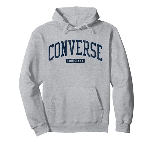 Converse Louisiana LA College University Style Blue Pullover Hoodie, Adult Unisex, Heather Grey, X-Large
