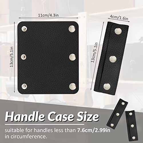 Modixun 4 Pcs Handbag Handle Leather Wrap Cover, Purse Wallet Handle Protectors, Bag Handle Wraps, Luggage Handle Wraps, Saddle Craft Strap Making Supplies For Suitcase Tote Bag, Black #TOP6