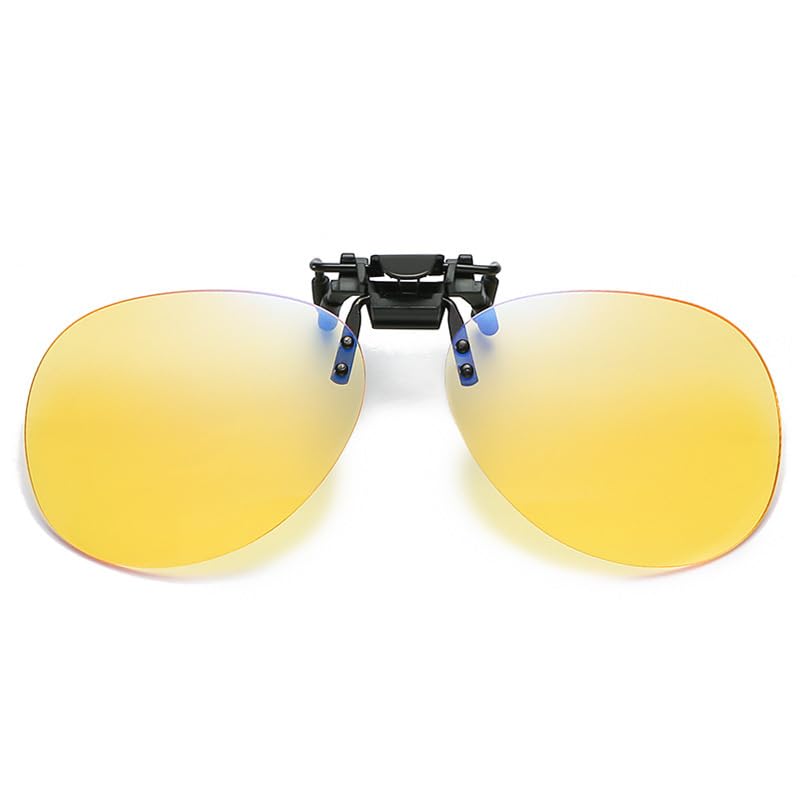 Image of Clip on Anti Blue Light Filter Glasses UV Blocking Anti Eye Strain Unisex (Yellow B)