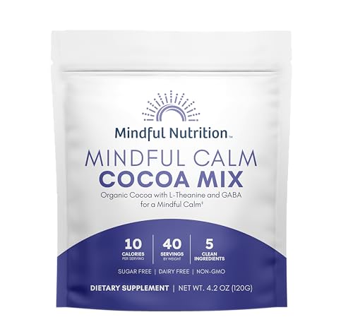 Mindful Nutrition Mindful Calm Sugar Free Hot Chocolate Mix - 40 Servings - Anti-Stress Drink Mix Powder Sleepy Cocoa Nighttime Relaxation Natural Sleep Aid