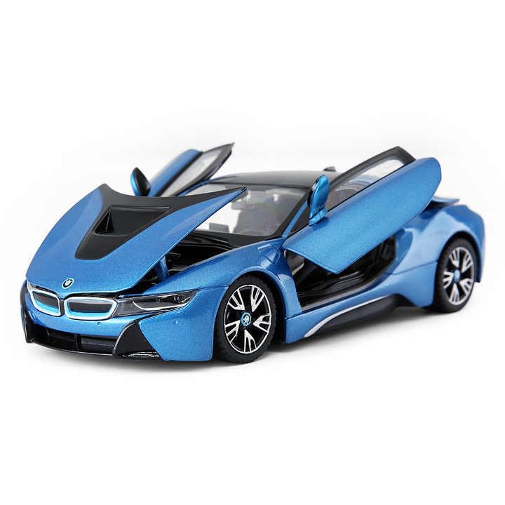 Image of Invite Enterprise 1:32 B-M-W i8 Toy Car Metal Pull Back Diecast Car with Openable Door and Sound Light, Gifts Toys for Kids (Blue Color)