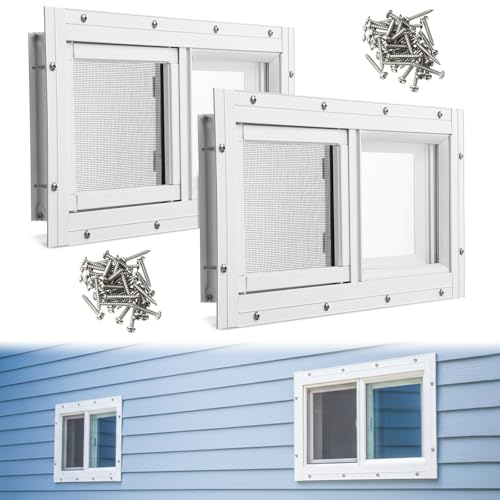 Kathfly 2 Pack Basement Home Window 16'' x 8'' Mini