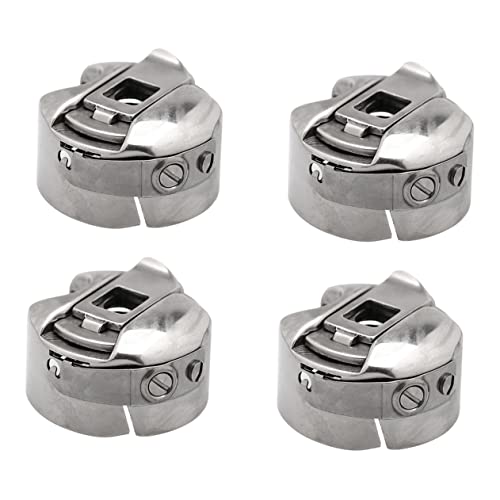 LIFKOME 4Pcs Metal Bobbin Case for Sewing Machines Durable Replacement Sewing Device Compact and Space Saving Design for Beginners and Craft Enthusiasts Use