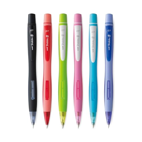 Image of uni-ball Shalaku 0.7mm Mechanical Pencil (M7-228) | Rubberized Body with Unique Side Click Mechanism | Body Color May Vary, Pack of 6