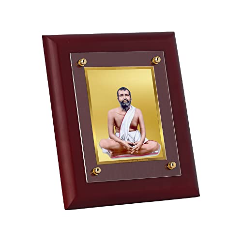 Image of DIVINITI Classica Pure 24K Gold Plated Ram Krishna Religious Frame - Luxury Home, Office & Mandir Decor | Premium Gold Foil Artwork in MDF Frame | Table Top Display (26 X 20 CM)