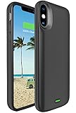 iPhone X Battery Case, 5000mAh Vproof Portable Charger Charging Case Rechargeable External Battery Pack Protective Cover for Apple iPhone x, iPhone 10(5.8 Inch) (Black)