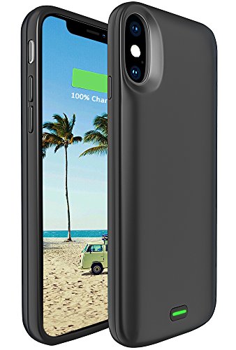 iPhone X Battery Case, 5000mAh Vproof Portable Charger Charging Case Rechargeable External Battery Pack Protective Cover for Apple iPhone x, iPhone 10(5.8 Inch) (Black)