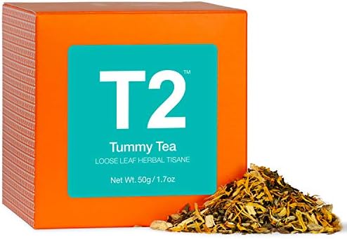 T2 Tea - Tummy Tea, Herbal Tisane 25 Tea Bags in a Box, Peppermint & Liquorice Flavoured Herbal Tea, 37g