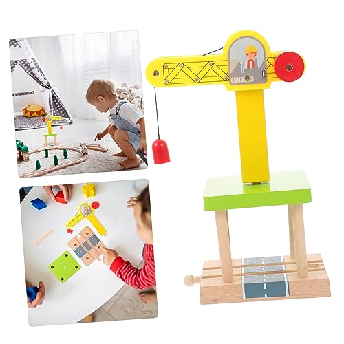 ifundom 1 Conjunto pingente de brinquedo ferroviário de madeira brinquedo caminhão guindaste Brinque