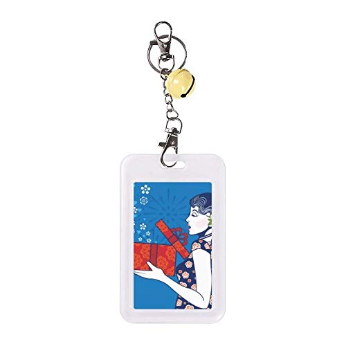 Badge de protection pour carte de crédit bleu motif femme chinoise