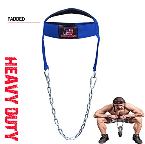 FIGHTSENSE Adjustable Head Neck Harness Training Exercise Gym Weight Lifting Strength Chain Long