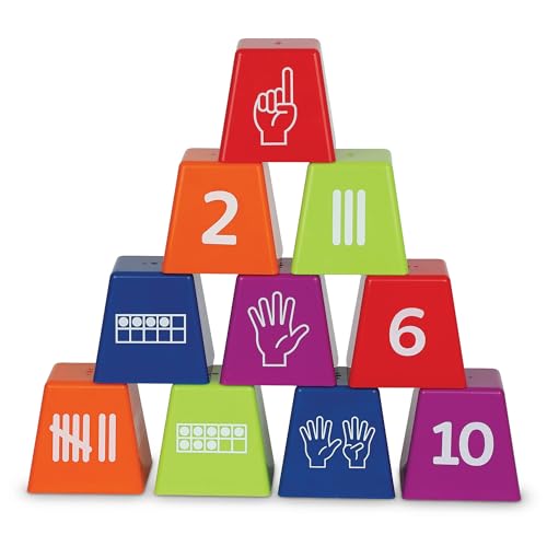 Image of Learning Resources Number Stackers - Math Manipulatives, Addition and Subtraction Flash Cards, Counting Activities, Montessori, Fine Motor Skills, Problem Solving, Classroom Must Haves, Gifts for Kids