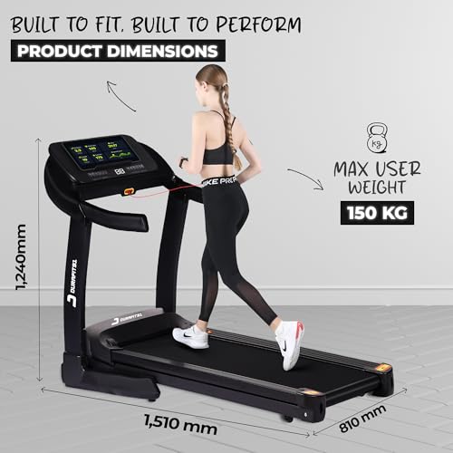 Image of Vigor Pro Multifunction 6 HP Peak BLDC Hydraulic Foldable Treadmill | 25 Level Auto Incline |18 Km /HrMax Speed | Max User Weight 150 Kg | Bluetooth Speaker | Wynd app |Home use
