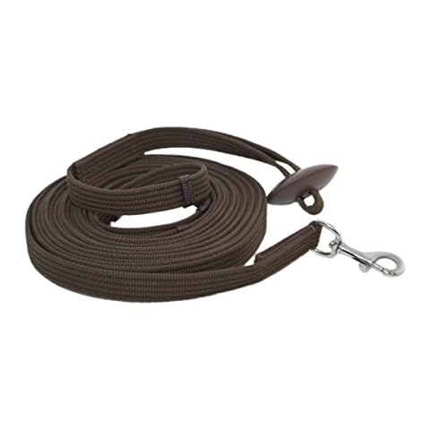 Horse Fare Products Brown Cotton Lunge Line with Rubber Stop Cover