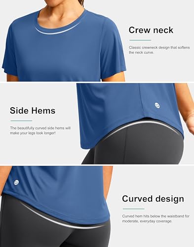 Image of Women's Short Sleeve Workout Shirts UPF 50+ Sun Protection T-Shirts Quick Dry Breathable Gym Running Hiking Tops for Women