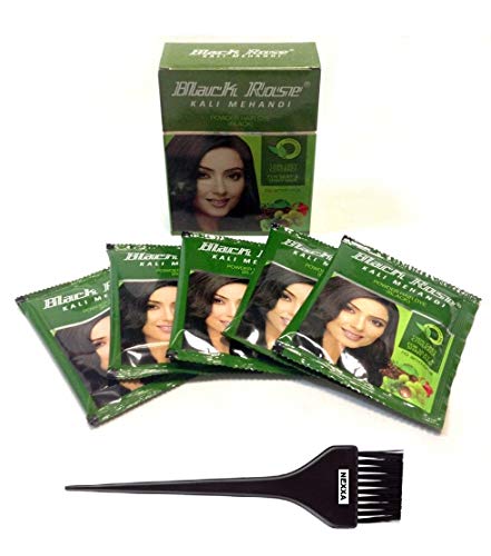 Black Rose Kali Mehandi 30 Sachets of 10 gm Each With Free Nexxa Hair Dye Brush