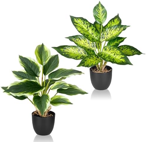 2 Piezas Plantas Artificiales Decorativas, Planta Artificial Gran...