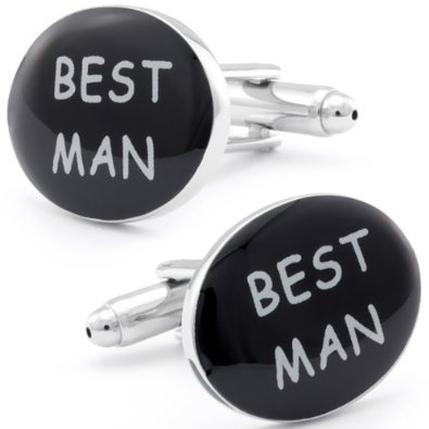 Procuffs Best Man Oval Wedding Black Novelty Cufflinks + Free Box & Cleaner