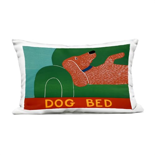 Stephen Huneck dog-themed outdoor pillow