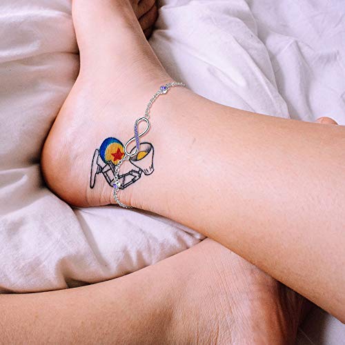 Image of MEDWISE Womens Infinity Anklet Bracelet 925 Sterling Silver Endless Love Symbol Ankle Bracelet Adjustable Plus Size Large Bracelet Gifts for her Mother's Day Gifts