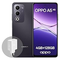 OPPO A5 4G 4GB RAM + 128GB ROM, Unlocked Smartphone with AI, 6.67 90 Hz display, 50MP AF camera, 6000 mAh battery, IP65 Water and Dust Resistance, Midnight Purple (Include 45W SUPERVOOC Charger)