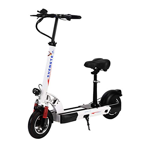 LONGTENG Patinete eléctrico, Ajuste de 1 a 3 velocidades, Velocidad de Crucero Fija, Marco Plegable, Amortiguador cuádruple, medidor de Color, Carga de 6 a 10 Horas