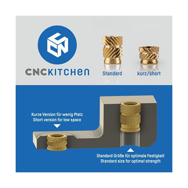 CNC Kitchen Original Gewindeeinsatz, 1/4"-20x12,7 20 Stück, z.B. für Kameragewinde; Blei- und Cadmium FREI – Bild 5