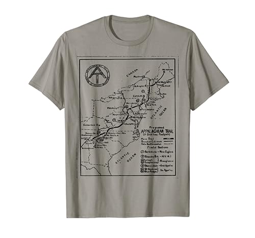 Appalachian Trail Map Hand Drawn Vintage