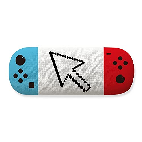 Étui pour lunettes de jeu pixel sur le bureau d'un streamer passionné