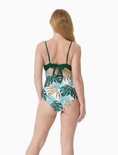 Image of PATPAT Mommy and Me Matching Swimsuit:One Piece V Neck Bathing Suits Leaves Printed Family Swimwear Matching Set