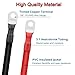 Amfuujoy 2PCS 1/0 AWG 0 Gauge 12 Inch Battery Cables with 3/8