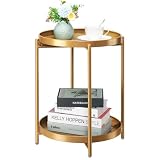 danpinera Gold Beistelltisch Rund, Kleiner Beistelltisch mit...