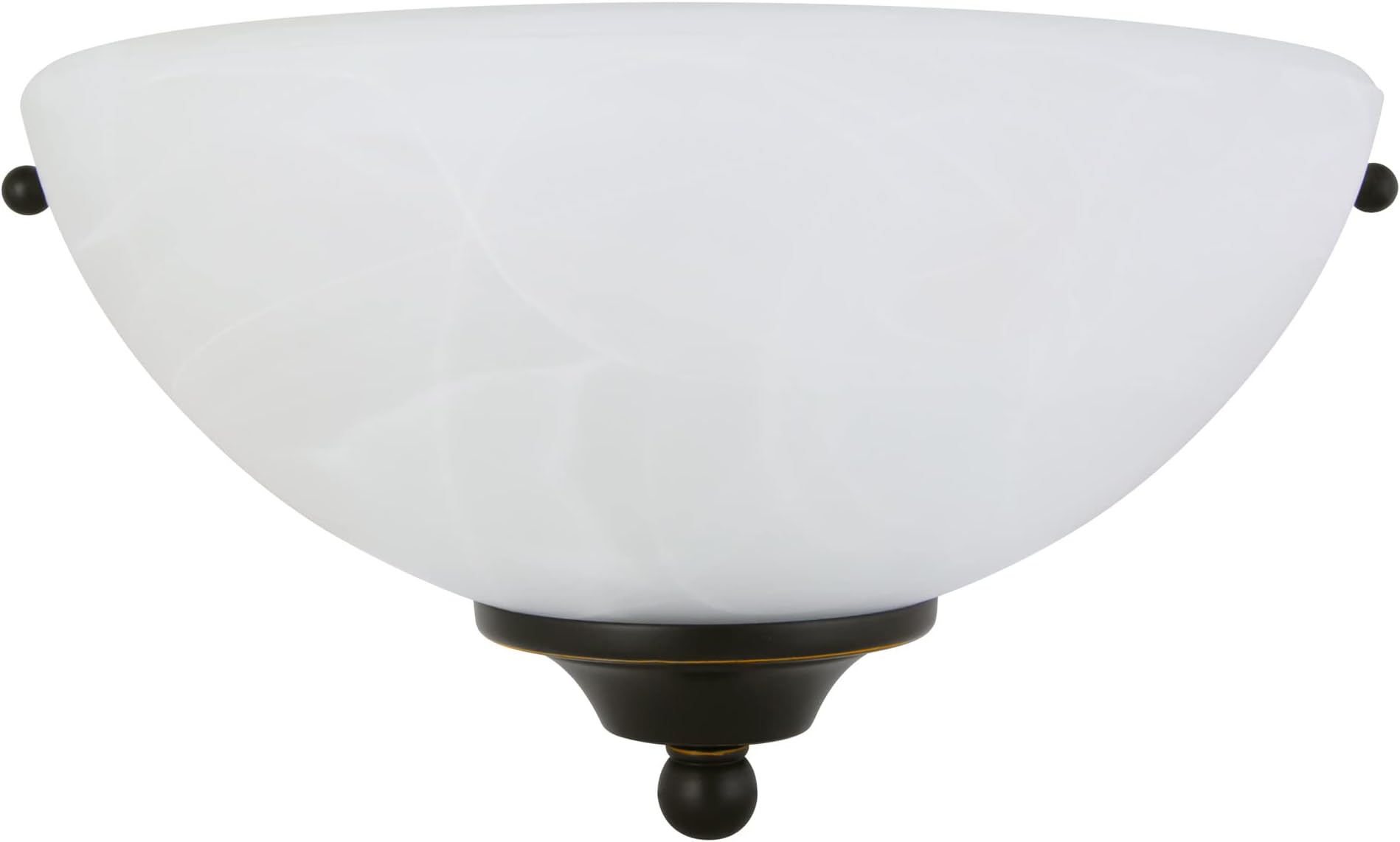 Millbridge Wall Light Sconce, Dimmable, Steel Construction, Alabaster Glass, ETL-Certified, For Hallways/Bedrooms/Bathrooms, Oil-Rubbed Bronze, 5.0 in. L x 10.5 in. W x 6.0 in. H, 514554