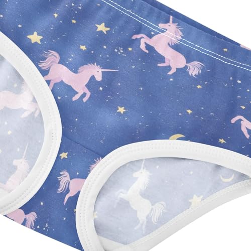 Wusikd Cartoon Unicorns Girls' Underwear Cotton Flying Sky Girls Briefs Soft Toddler Underwear 2T4