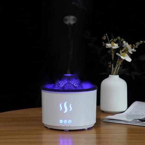 Aromatherapy Humidifier Blue Flame Dual Color Sleep Aromatherapy Night Light Study Room Bedroom Office Mute Will Exhale Smoke Ring Cover