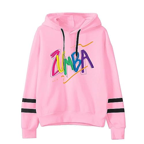 Sudadera con capucha de zumba para mujer Sudaderas Casual de manga larga Jersey de manga larga Tops con cordón Suéter con capucha Blusa suelta Cuello redondo para damas Niñas Primavera Otoño Invierno