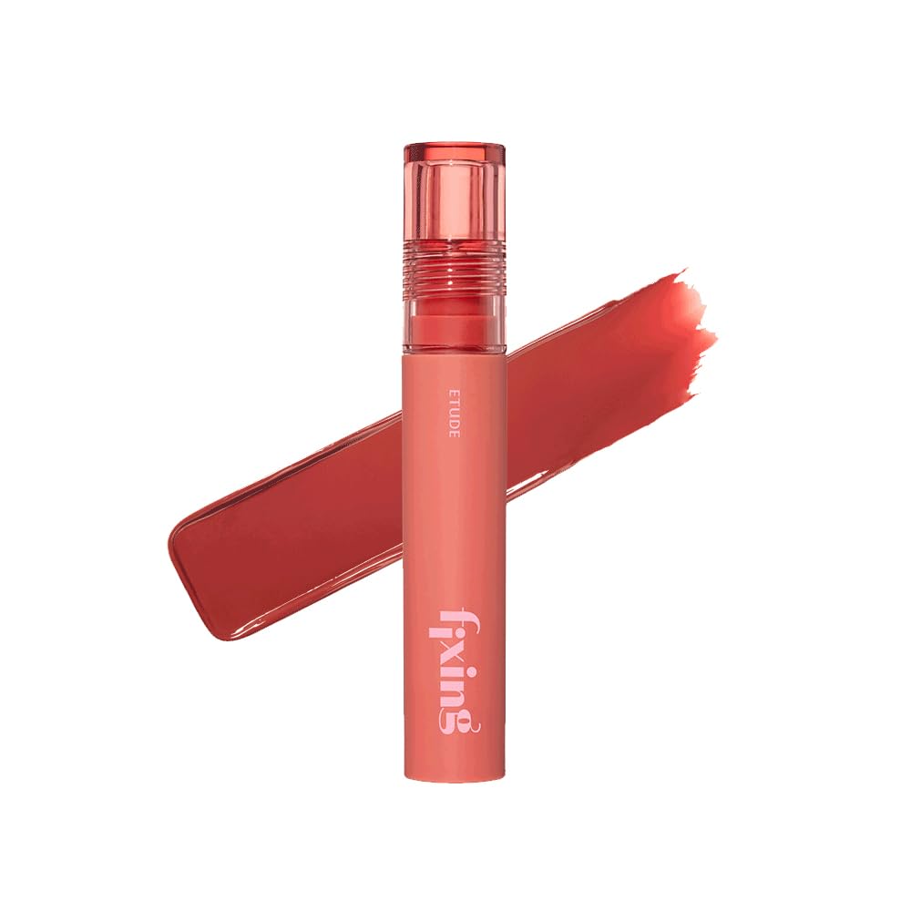 ETUDEFixing Tint #02 Vintage Red (4g) | Long Lasting High Pigmented Liquid Lipstick | Waterproof Lightweight Matte Finish Lip Stain | Full Coverage | Korean Makeup, Kbeauty