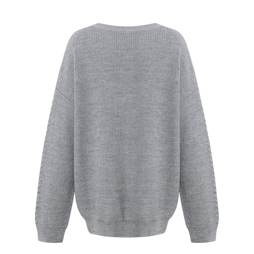 Fashionable and Comfortable Sweater for Man Soft and Lightweight Knitted Top for Any Occasion (Gray,Large)2