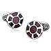 ANAZOZ Herren Edelstahl Manschettenknöpfe 1 Paar 1.8×1.8 cm Runde Geometrie Sonne Ventilator Lila Hochzeit Cufflinks Manschettenknopf Tolles