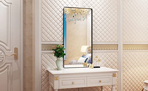 Guwet Wall Mirror for Bathroom,60x28 Mirror for Wall with Aluminium and Armoured Glass,Decorative Wall Mirrors for Living Room,Bedroom,Anti-Rust, Shatterproof,Horizontal or Vertical(Black) by Guwet - Image 4