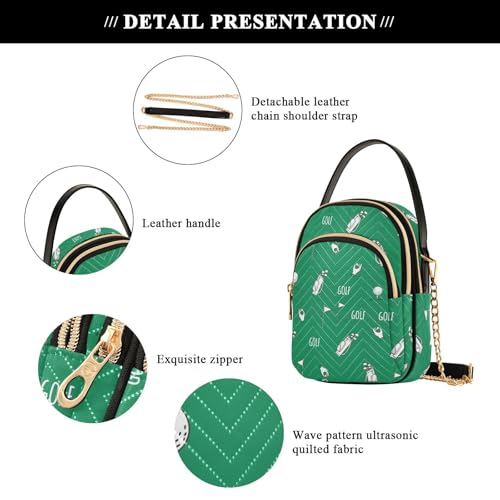 Image of MCHIVER Golf Crossbody Bag for Women Cell Phone Purse Wallet with Removable Chain Shoulder Handbag