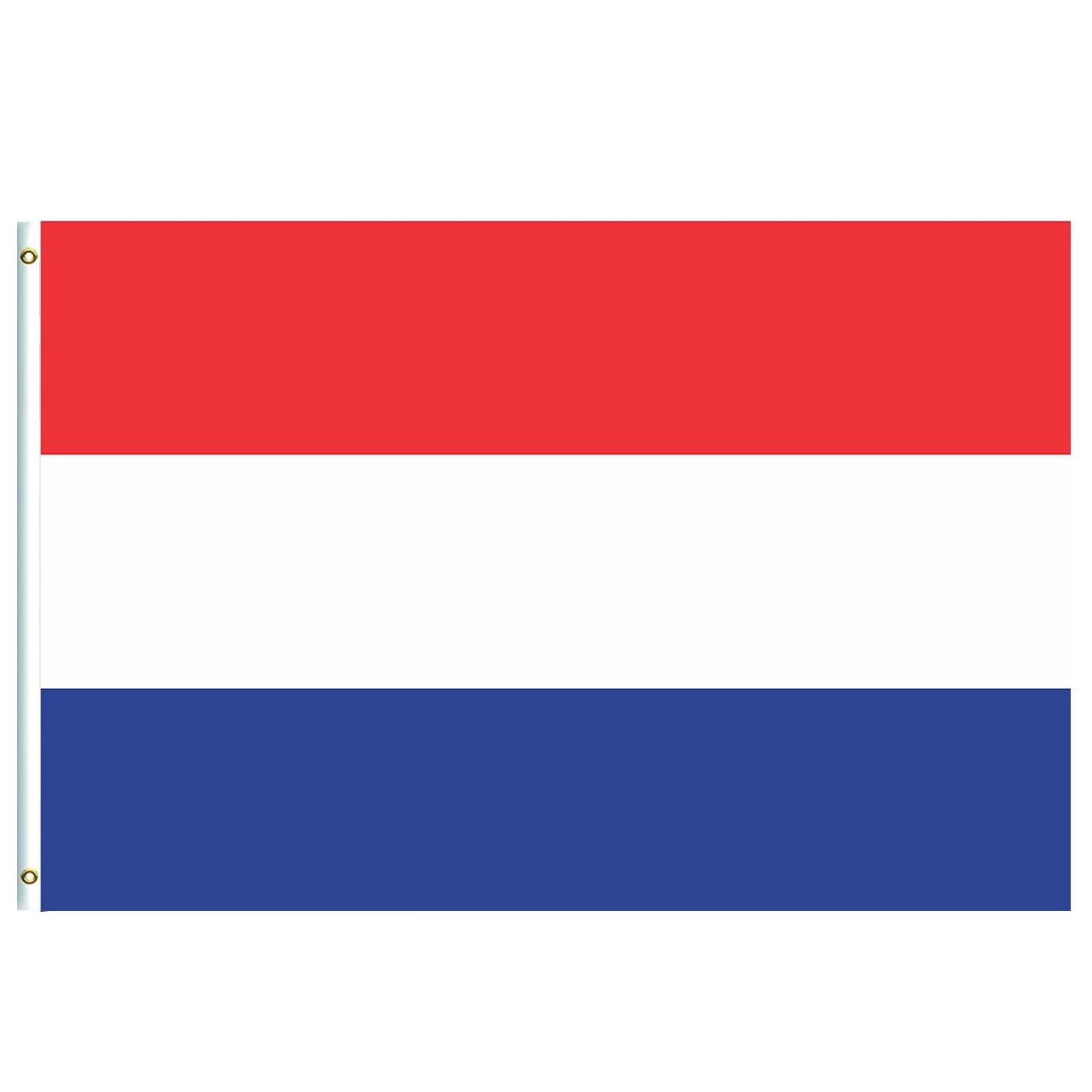 Large Netherlands Flag 5ftx3ft with Eyelets for Fifa World Cup Football 2026 Decorations,Big Nederlanden Flags for Indoor Outdoor Garden Sport Event Eurovision Euro Football French Party Decorations
