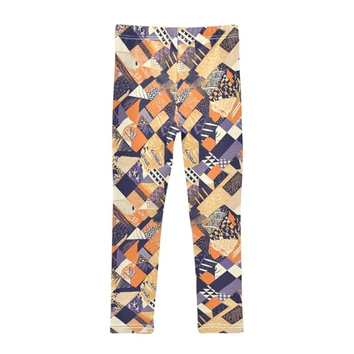 KLL Colored African Patchwork Motifs Girls Leggings Comfortable Full Length Leg Yoga Pants Gym2