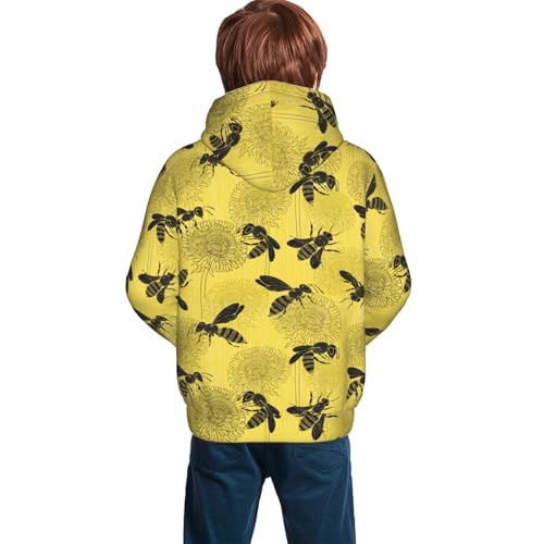 Bees and Dandelions Kid Hoodies Boys Sweatshirts Girls Pullover with Pocket4