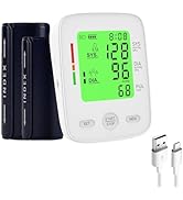 TOPBOMED Upper Arm Electronic Blood Pressure Monitor,2 Size Cuffs M/L 9"-17" and XL 13"-21",Extra...